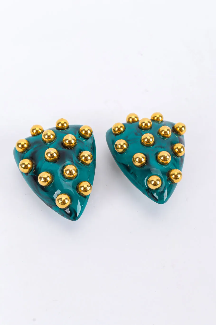 Studded Triangle Plate Earrings