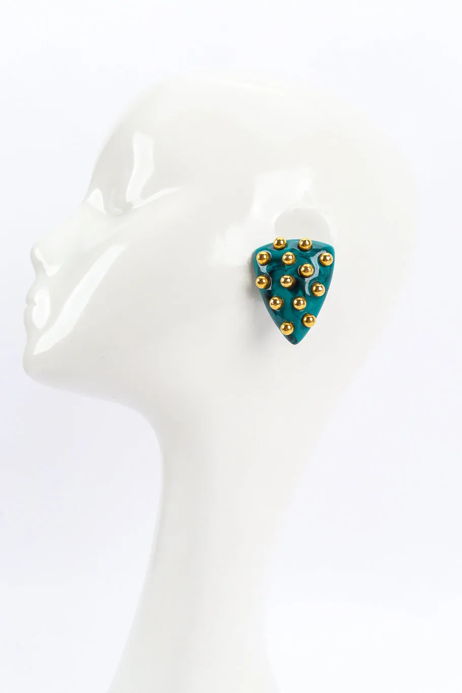 Studded Triangle Plate Earrings