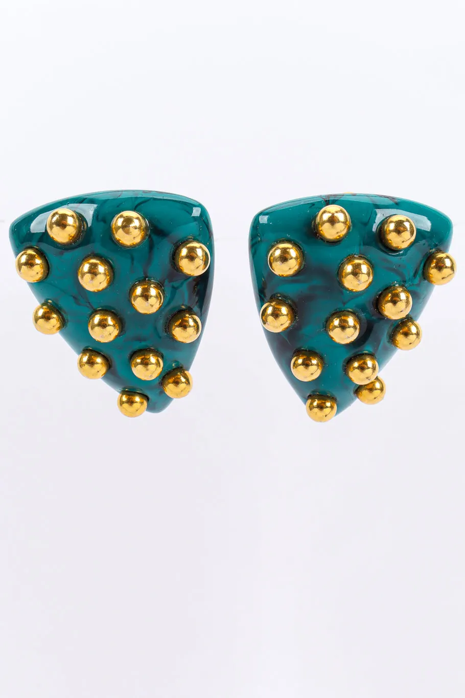 Studded Triangle Plate Earrings