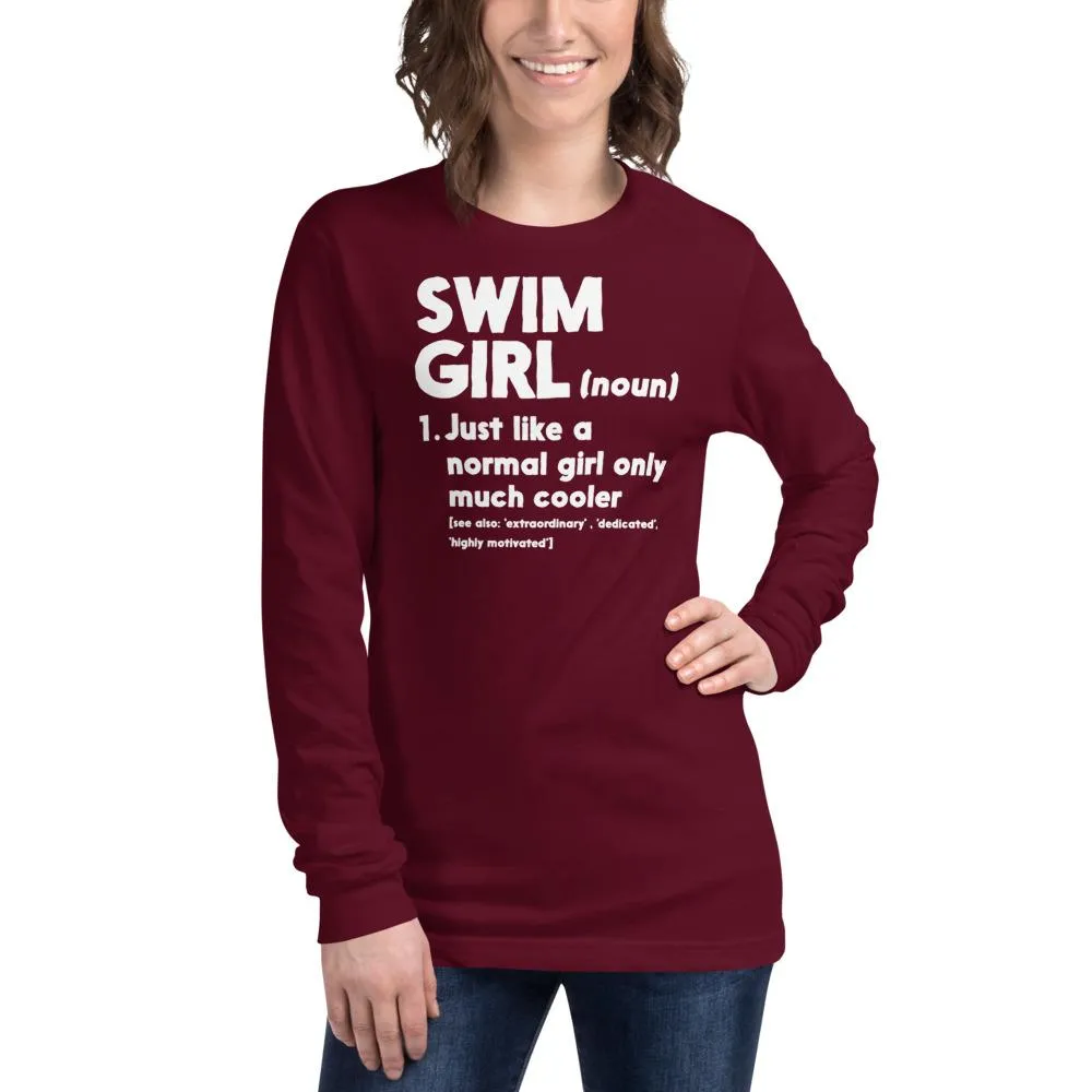 Swimmer Long Sleeve Tee Swim Girl Definition