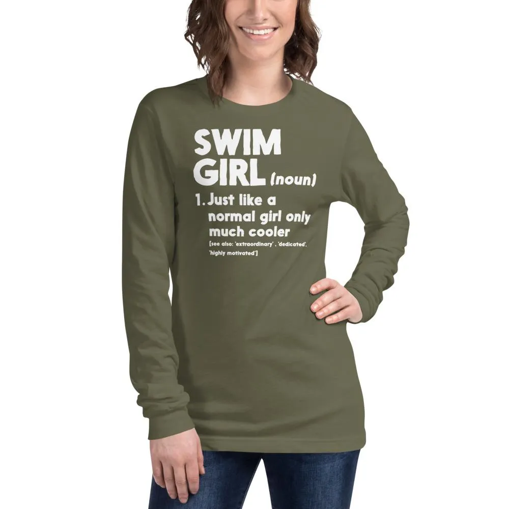 Swimmer Long Sleeve Tee Swim Girl Definition