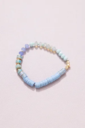 Teal Mix Stretchy Band Bracelet