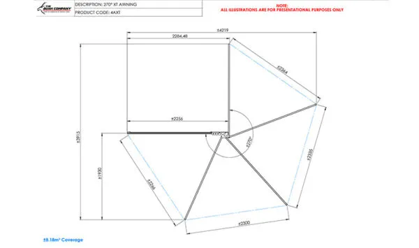 The Bush Company 270 XT Awning Mk2