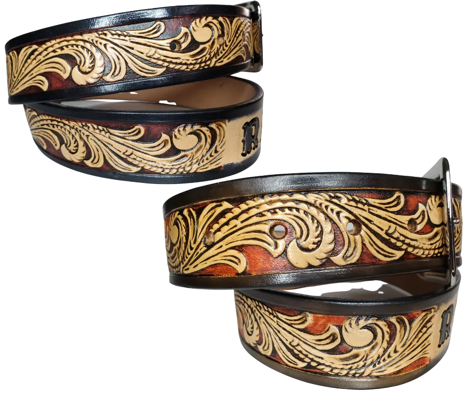 The DELUXE Rustler Name Leather Belt...4 Colors