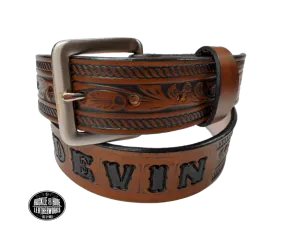 The 'High Noon" Western Name Leather Belt
