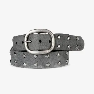 Thundercloud Gray Leather Star Miri Belt