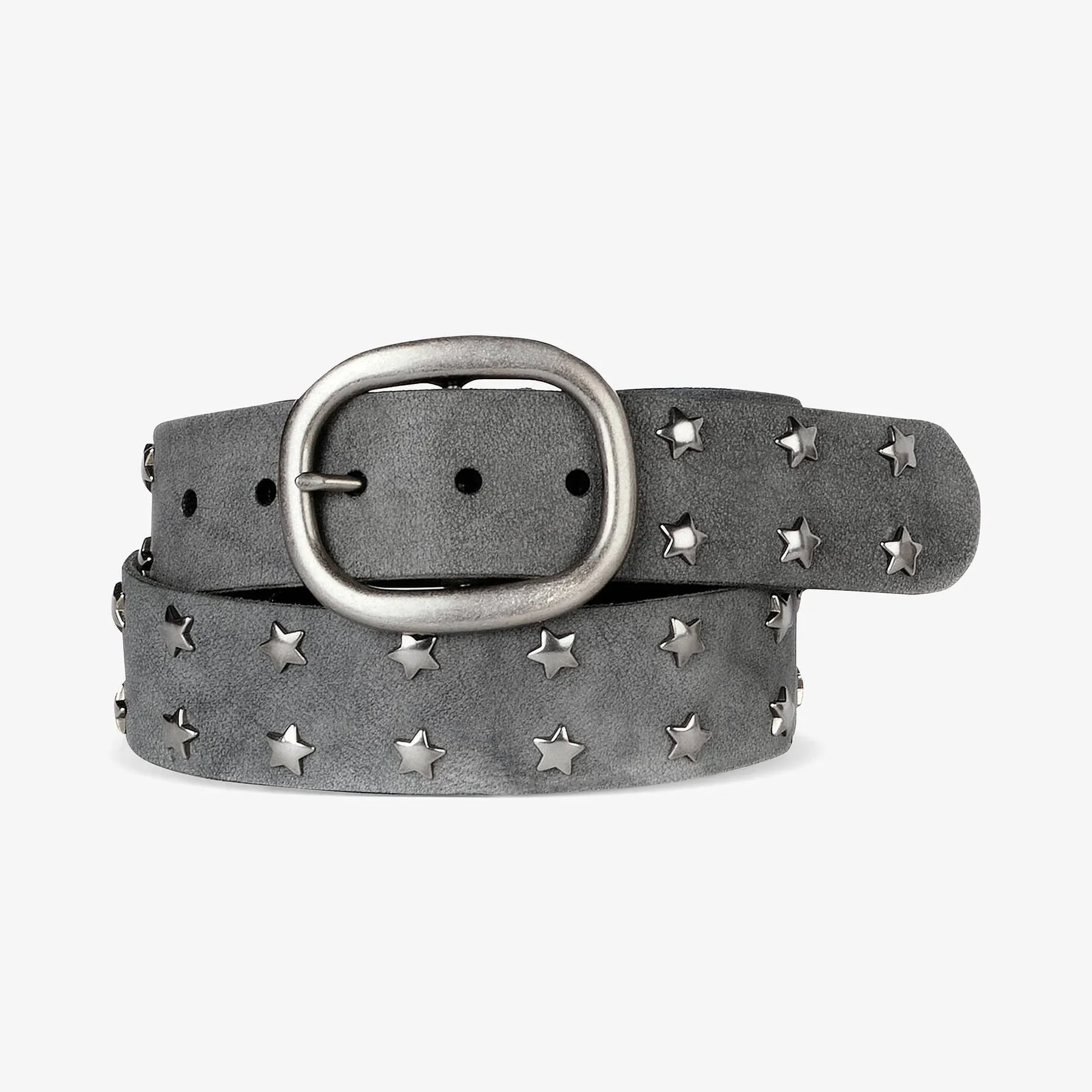 Thundercloud Gray Leather Star Miri Belt