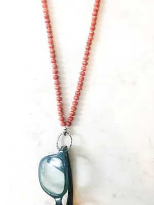 Tibetan Beaded Sterling EyeRing Necklace