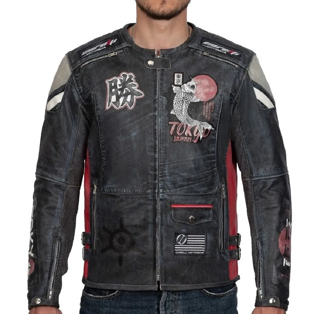 Tokyo Vintage Fully-Protected Biker Leather Jacket