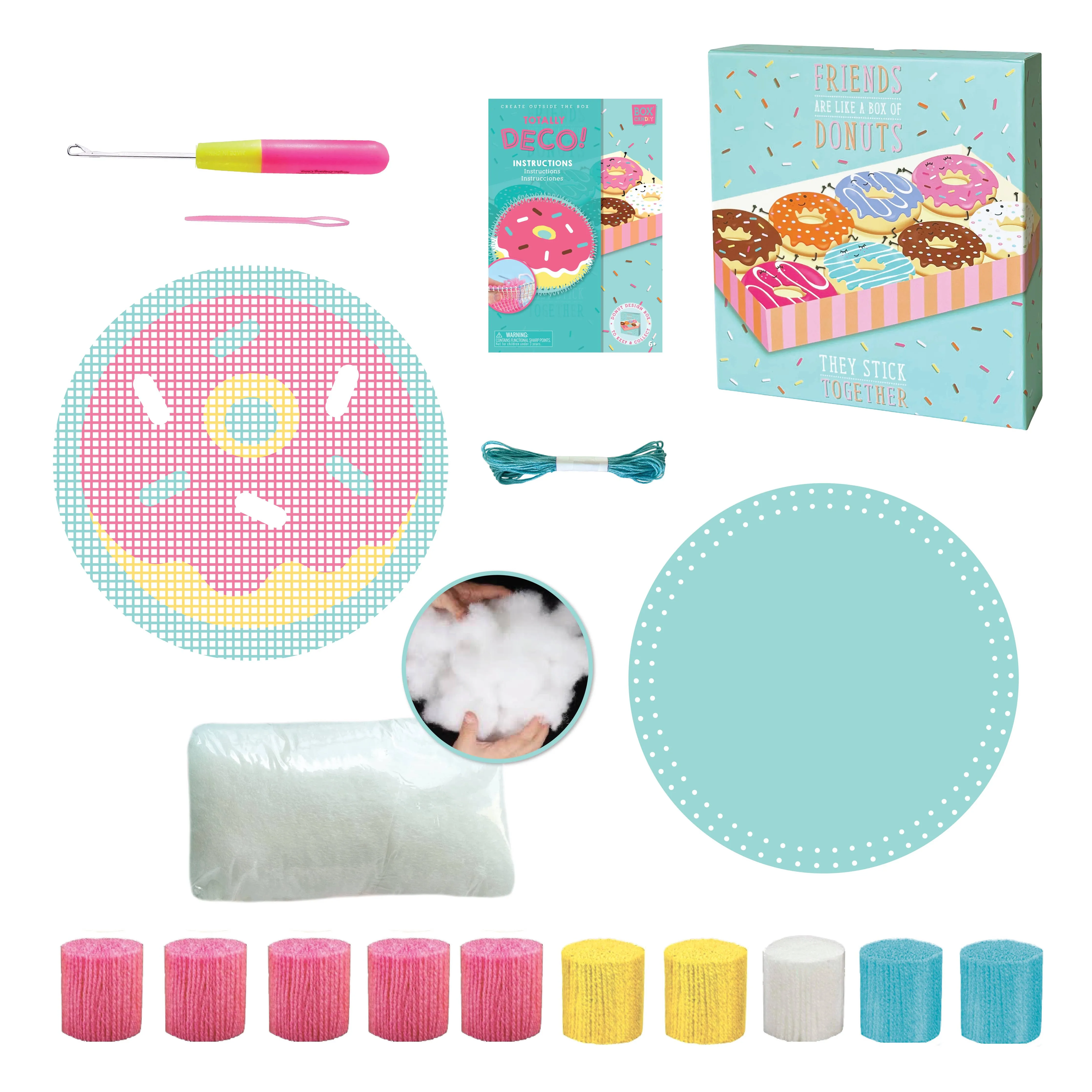 Totally Deco! Donut Latch Hook Pillow Set