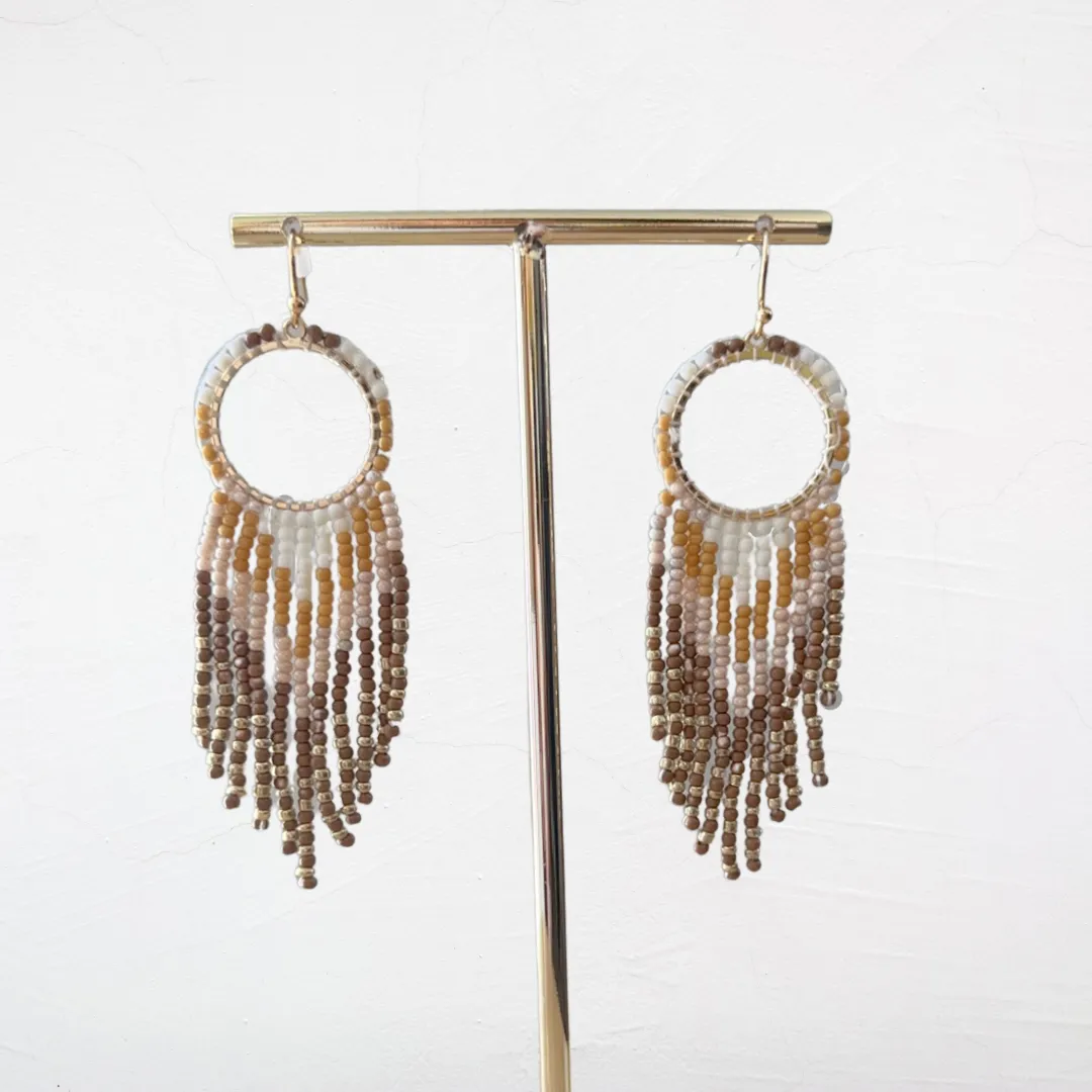 Tribal Long Beaded Dangle Earring