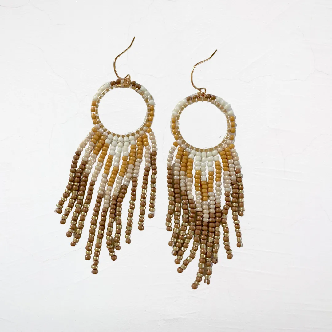 Tribal Long Beaded Dangle Earring