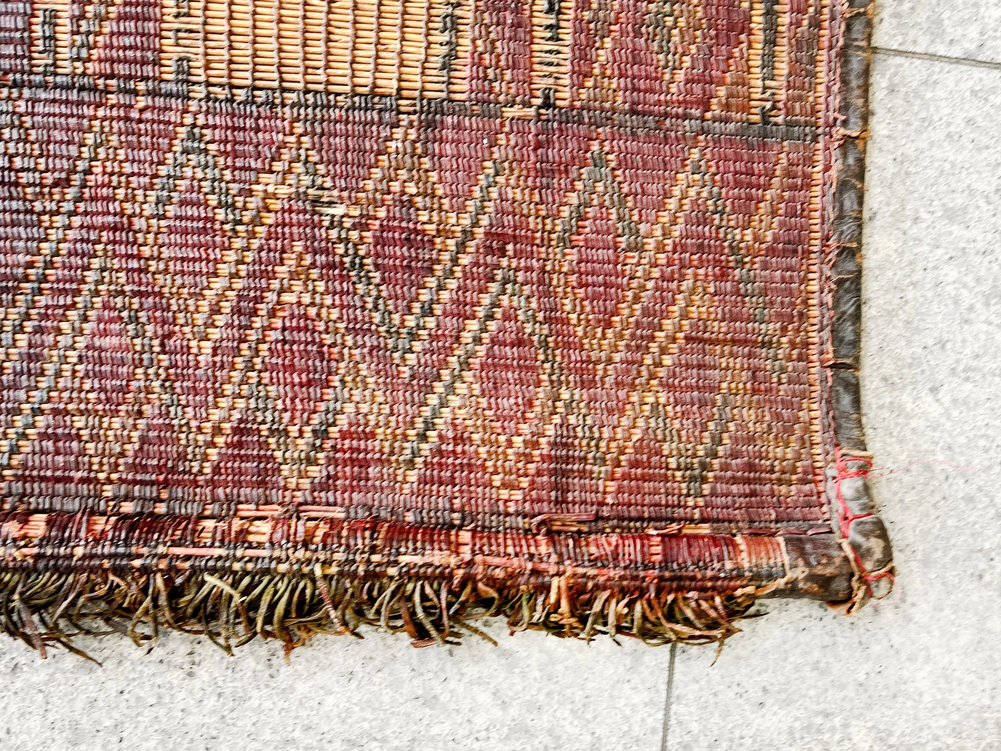 Tuareg Woven Leather & Reed Rug | 11' x 7' 4"