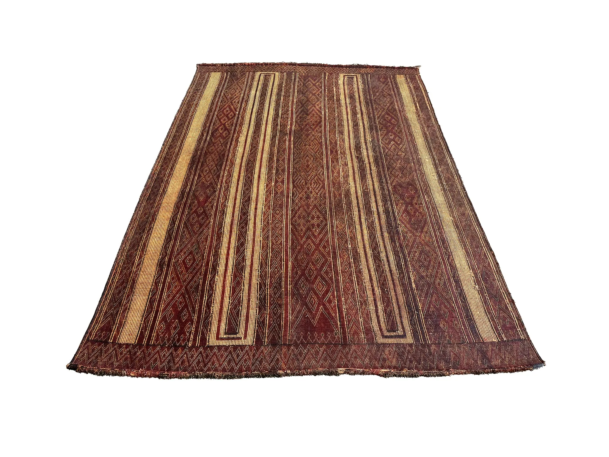 Tuareg Woven Leather & Reed Rug | 11' x 7' 4"