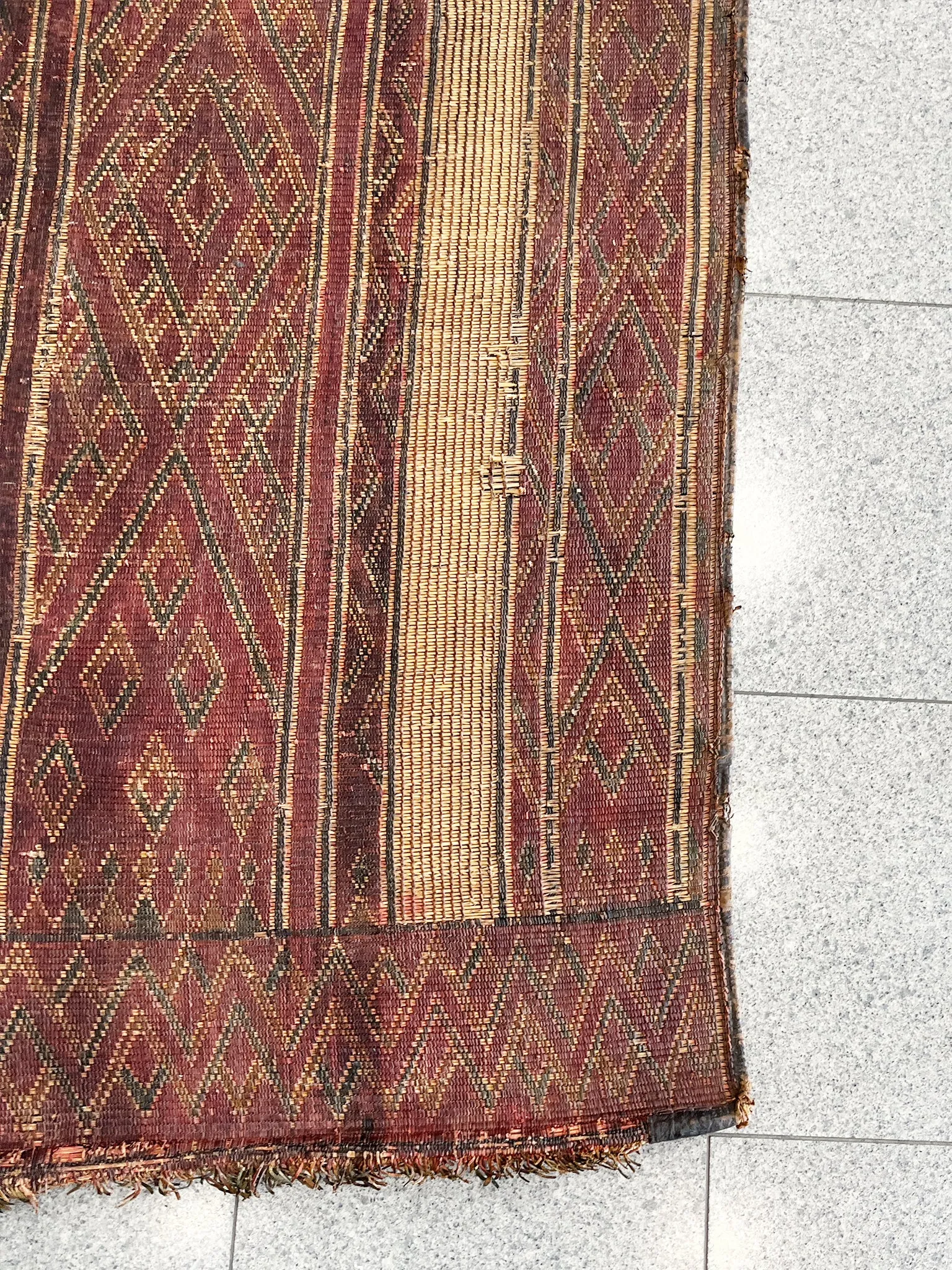 Tuareg Woven Leather & Reed Rug | 11' x 7' 4"