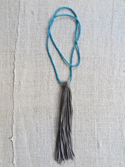 turquoise handmade tassel necklace - Amy Weber Design