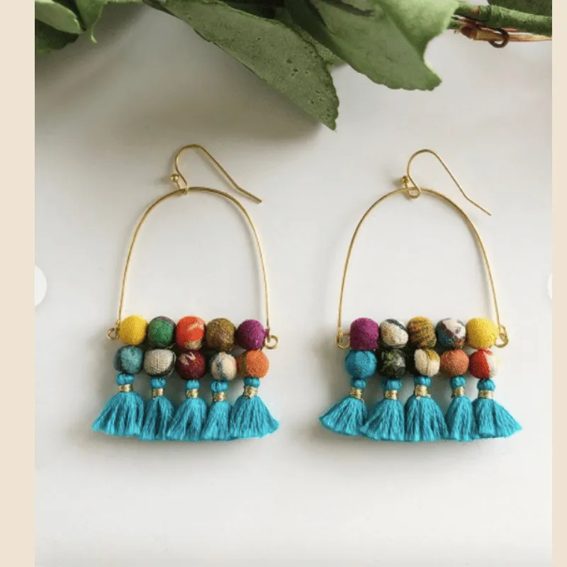 Turquoise Tassel Earrings