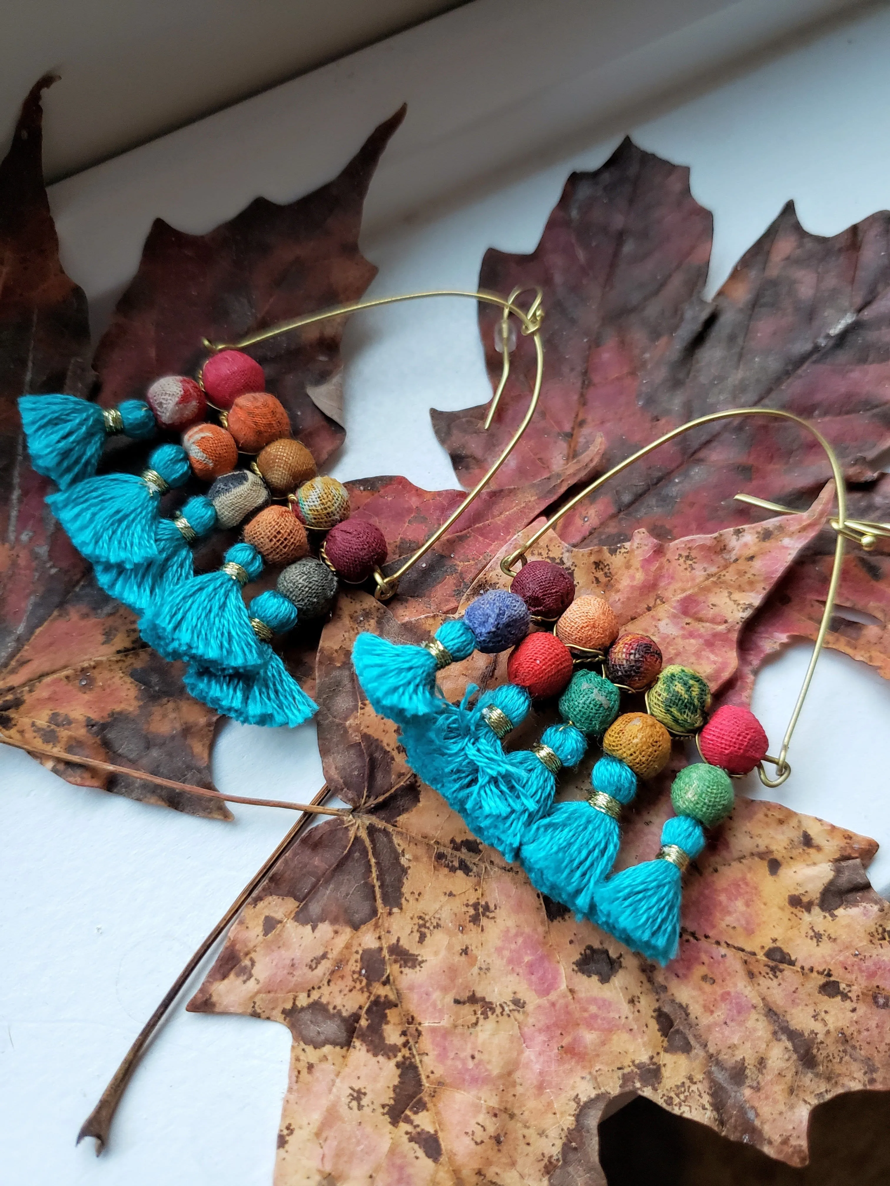 Turquoise Tassel Earrings