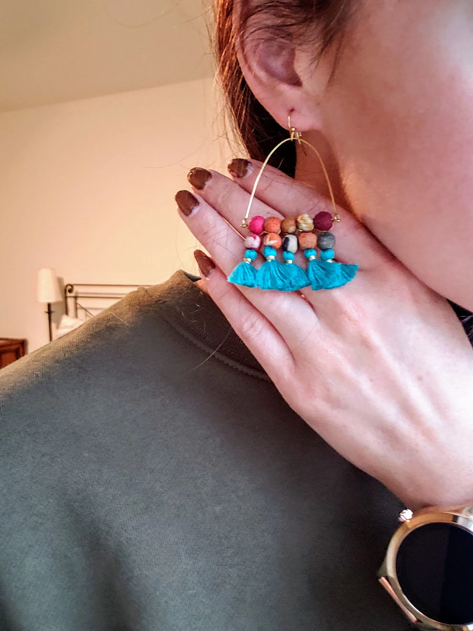 Turquoise Tassel Earrings