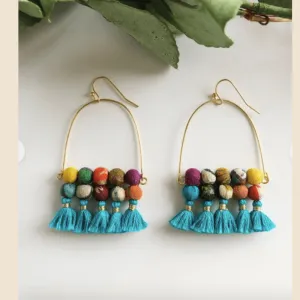 Turquoise Tassel Earrings