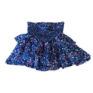 Tweenstyle by Stoopher Ditsy Navy Floral Smocked Waist Tiered Skirt