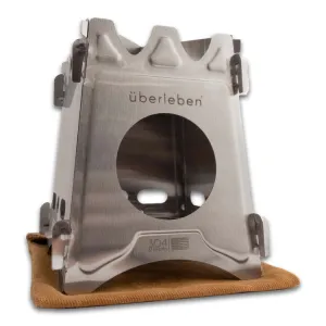 ÜBERLEBEN STAINLESS STÖKER FLATPACK STOVE   WAXED CANVAS SLEEVE