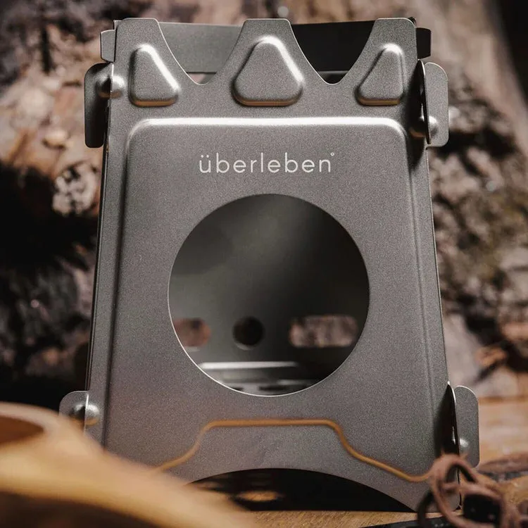 ÜBERLEBEN STAINLESS STÖKER FLATPACK STOVE   WAXED CANVAS SLEEVE