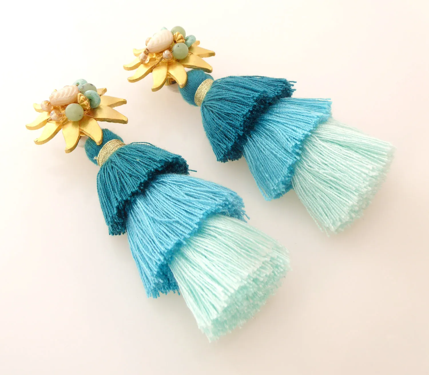 Under the sea tassel earrings