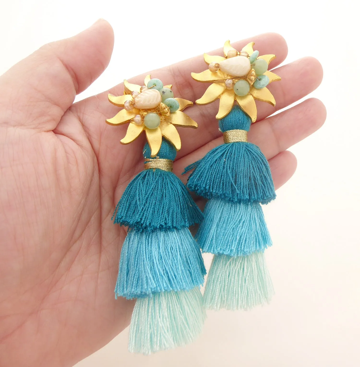 Under the sea tassel earrings