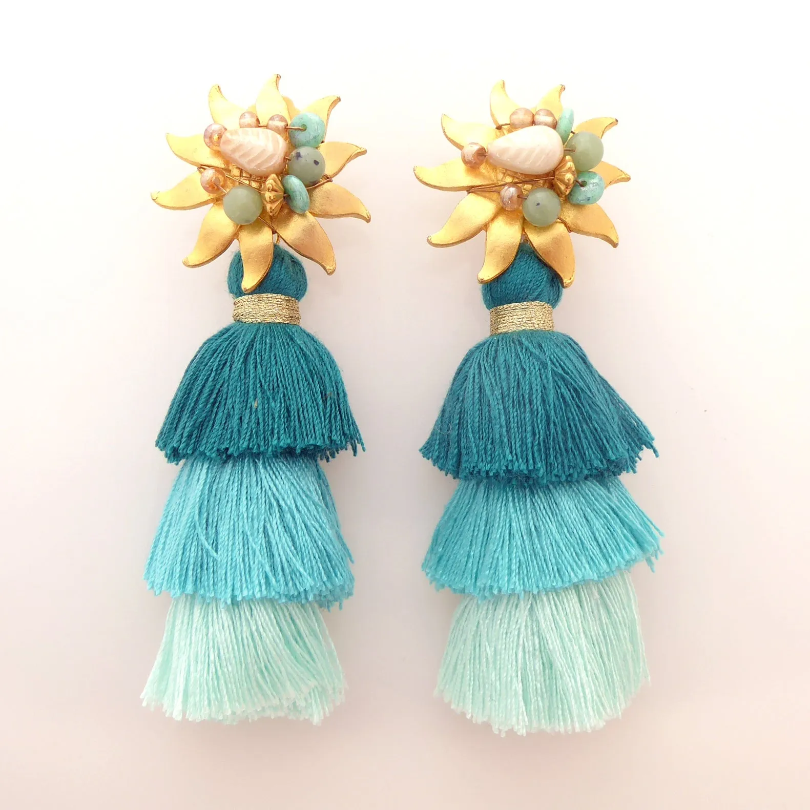 Under the sea tassel earrings