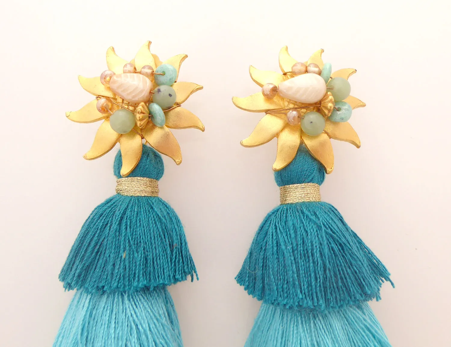 Under the sea tassel earrings