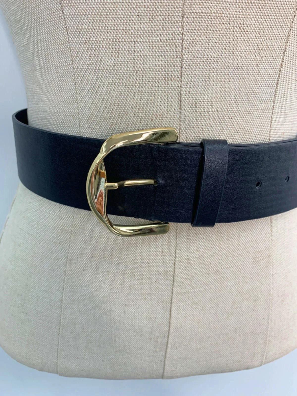 Unknown Brand Black Leather Belt M