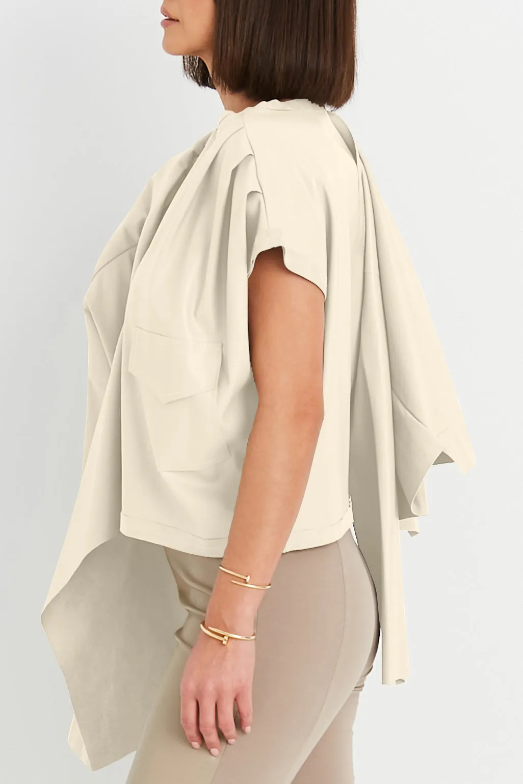 Vegan Leather Eisenhower Pullover Top