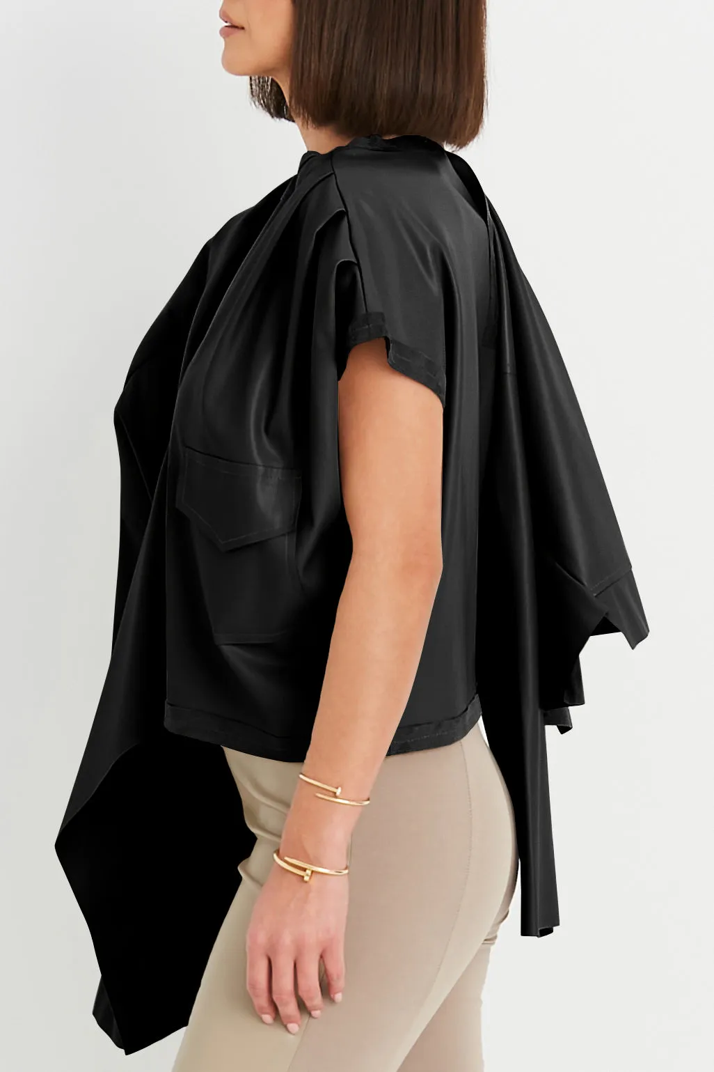 Vegan Leather Eisenhower Pullover Top