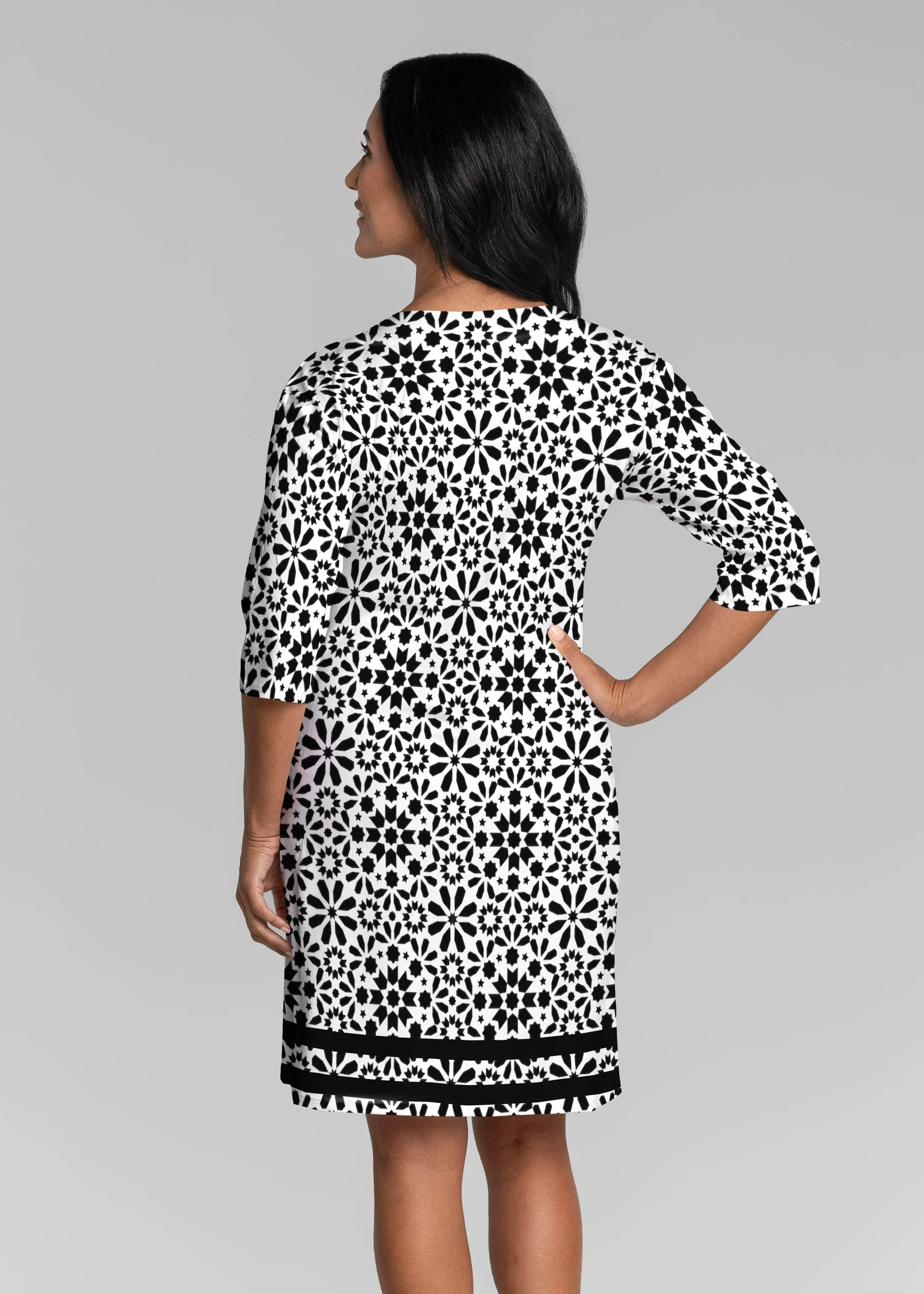 Victoria (14301) ~ Lucy 3/4 Sleeve V-Neck Dress