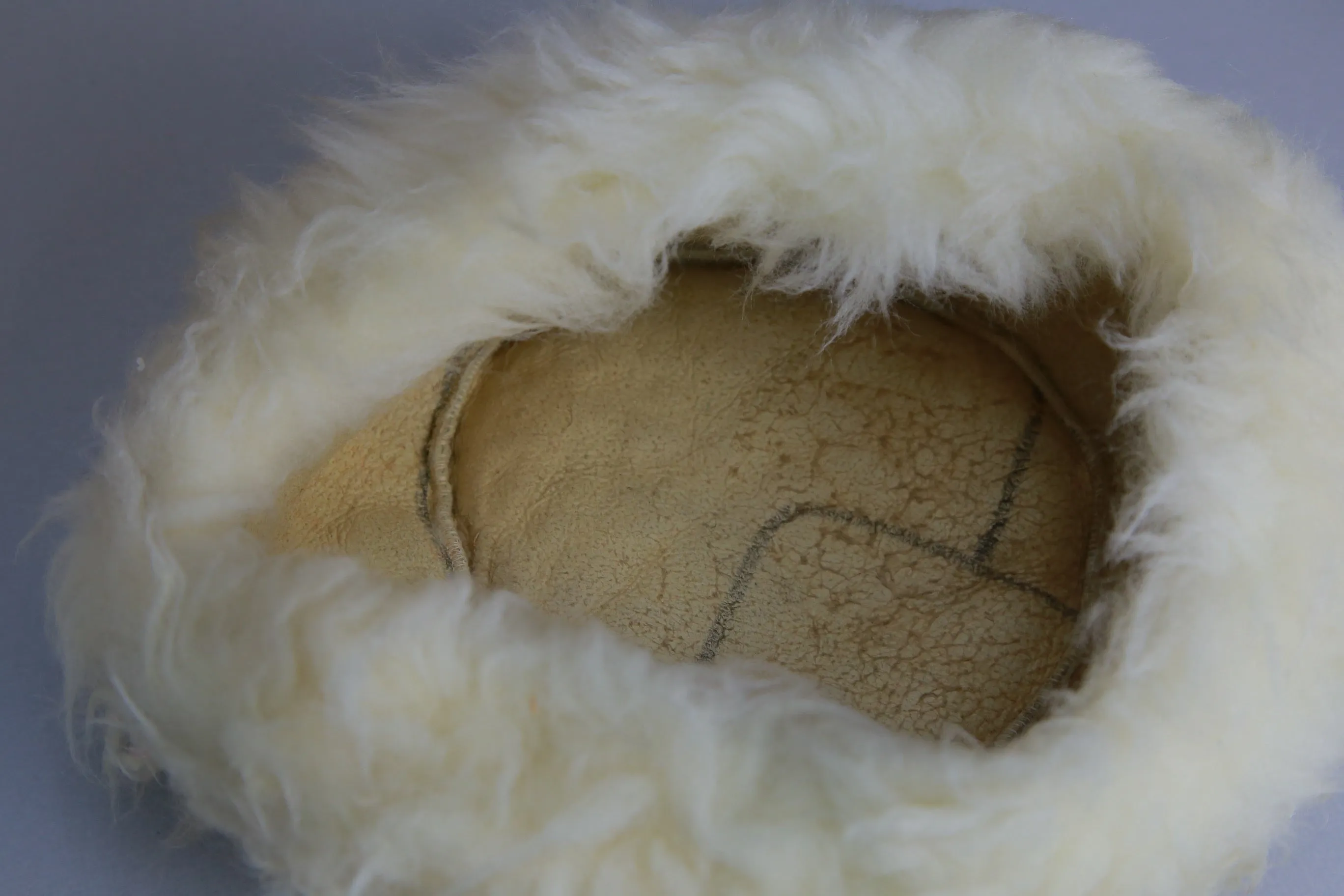 Vintage 60s 70s white Shearling fur hat Cossack boho hippie