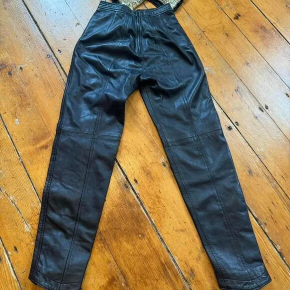 Vintage 80's‎ 100% Leather Highwaisted Pant Sz 6