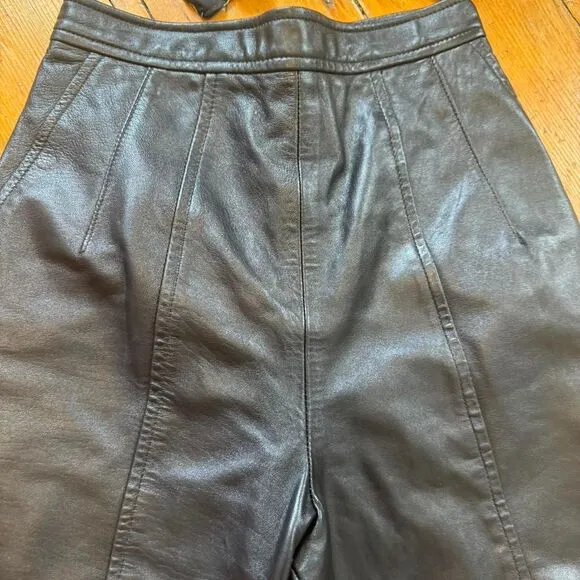Vintage 80's‎ 100% Leather Highwaisted Pant Sz 6
