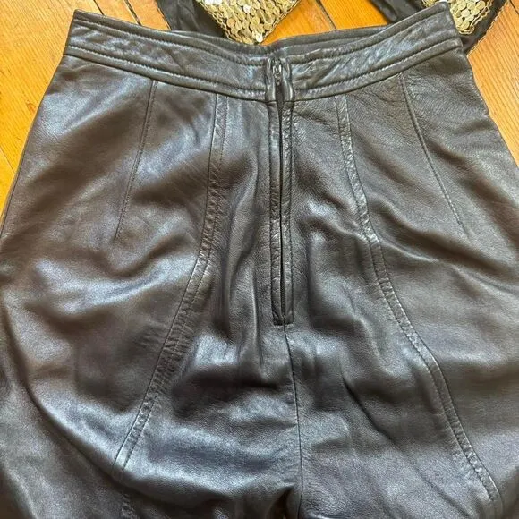 Vintage 80's‎ 100% Leather Highwaisted Pant Sz 6