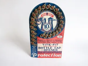 Vintage Advertising Tite Fit Bottle Caps Cardboard Store Display