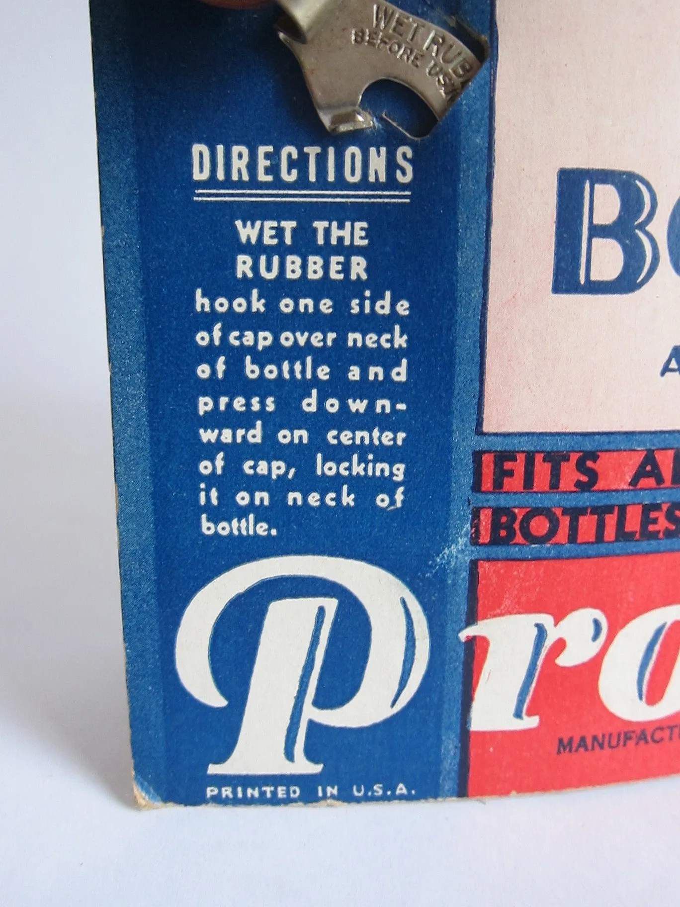 Vintage Advertising Tite Fit Bottle Caps Cardboard Store Display