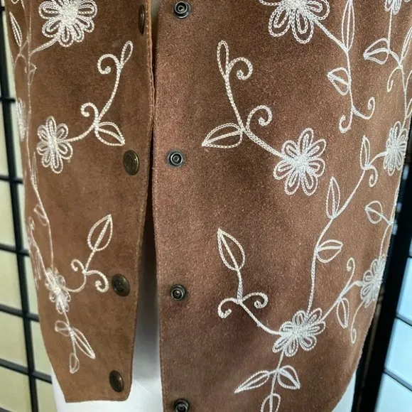 Vintage Agapo Embroidered Leather Vest