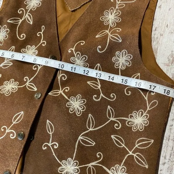 Vintage Agapo Embroidered Leather Vest