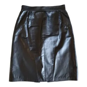 Vintage Amoretti black leather skirt