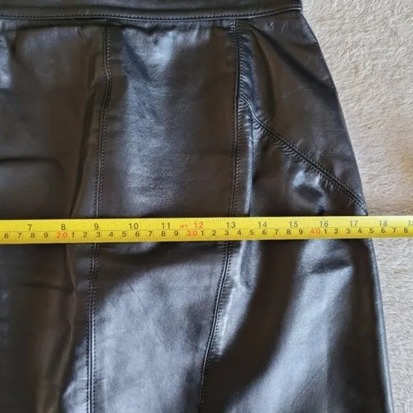 Vintage Amoretti black leather skirt
