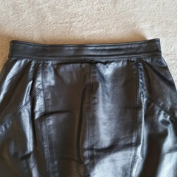 Vintage Amoretti black leather skirt