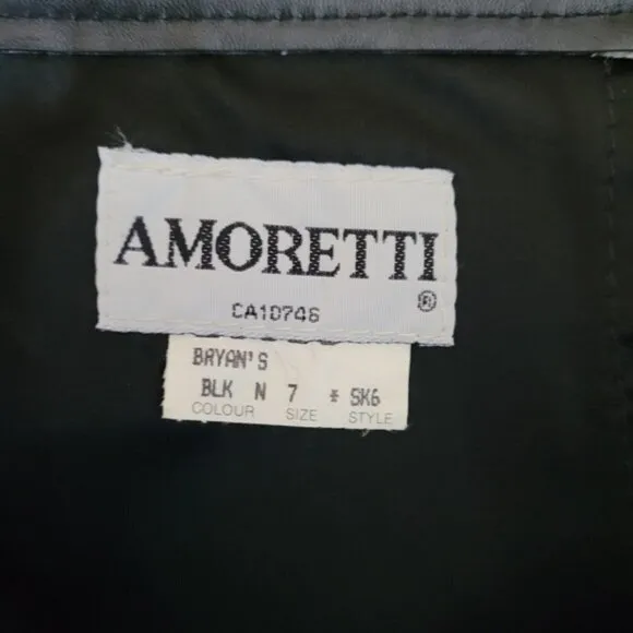 Vintage Amoretti black leather skirt