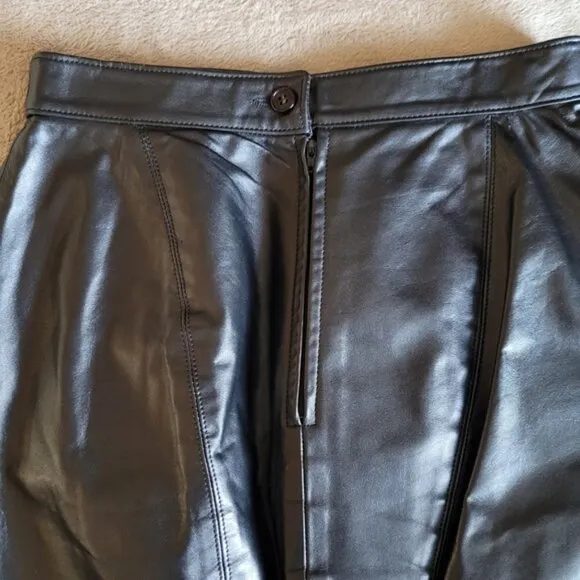 Vintage Amoretti black leather skirt