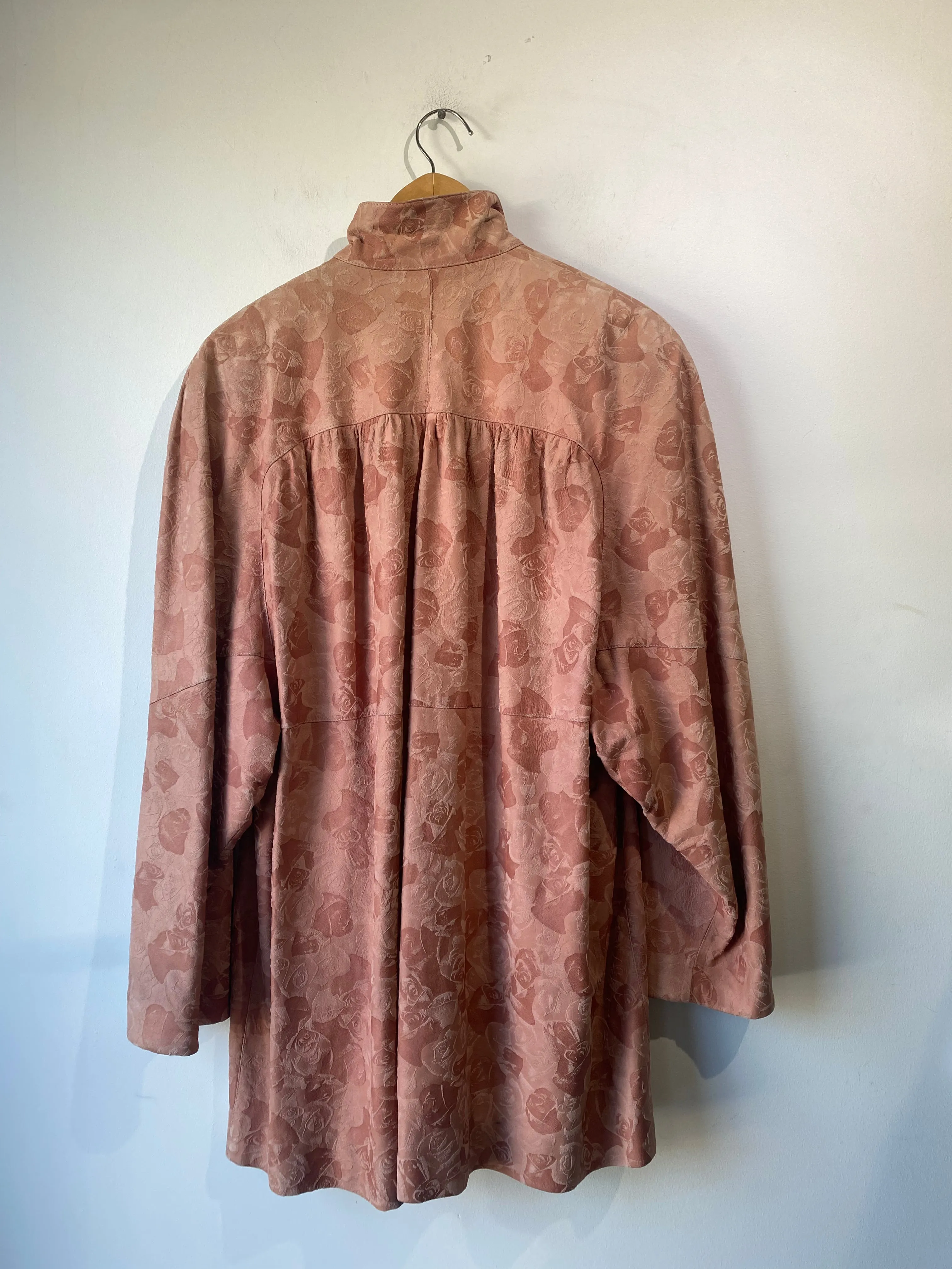 Vintage Bally Pink Embossed Leather 80's Jacket