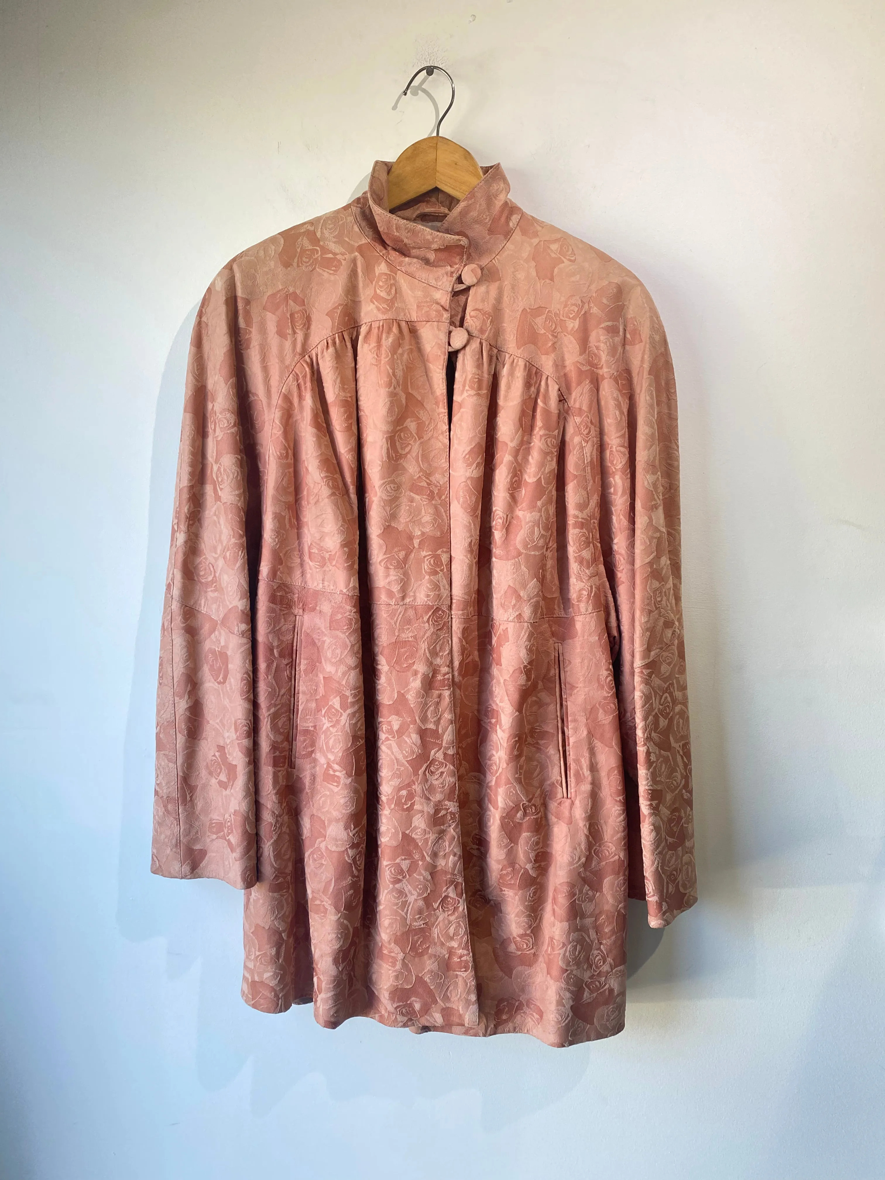 Vintage Bally Pink Embossed Leather 80's Jacket